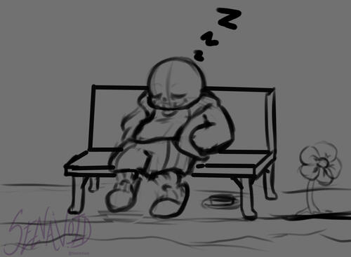 Snoozing Sans (Sketch)